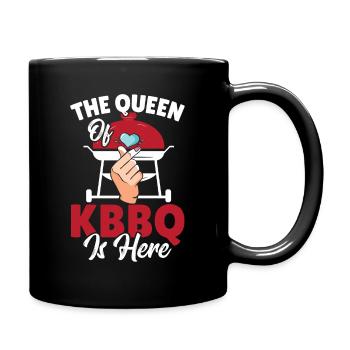 The Queen of KBBQ Is Here Korean BBQ Asian Cuisine - Full Colour Mug - black - Right