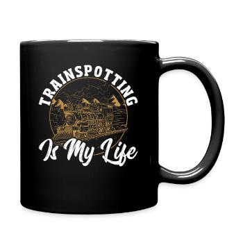 Trainspotting Is My Life Trainspotter Train - Full Colour Mug - black - Right