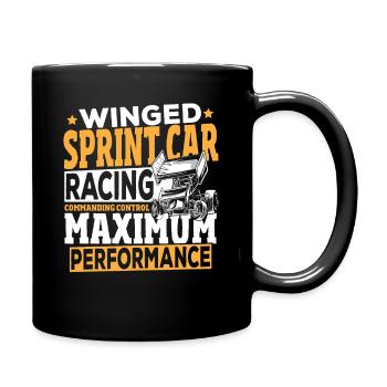Winged Sprint Car Racing Beherrschbare Leistung - Tasse einfarbig - Schwarz - Rechts