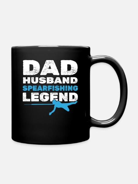 Vater Ehemann Speerfischer-Legende - Tasse einfarbig - Schwarz
