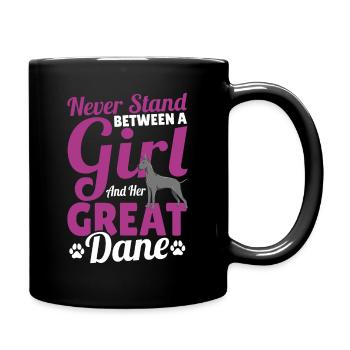 Ne vous tenez jamais entre une fille et elle - Mug uni - noir - Droite