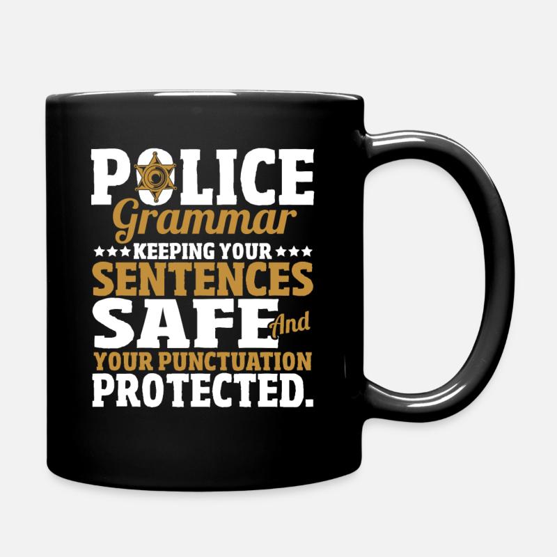 Police grammaticale: Comment garder vos phrases en sécurité - Mug uni - noir
