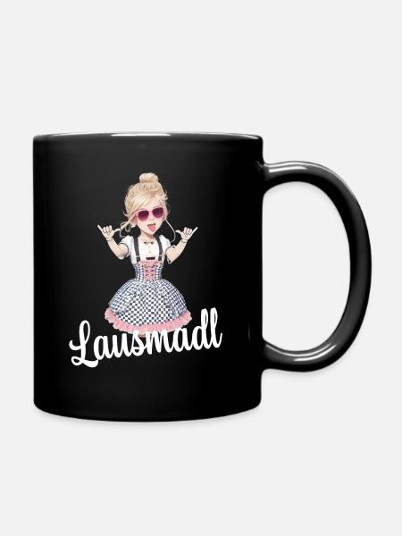 Lausmadl Dirndel ersatz Kostüm Bayrisch Spruch - Tasse einfarbig - Schwarz