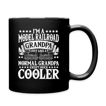 Ich bin ein Modelleisenbahn-Opa Eisenbahner - Tasse einfarbig - Schwarz - Rechts