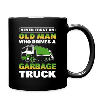 Ne faites jamais confiance à un vieil homme qui a un - Mug uni - noir - Droite