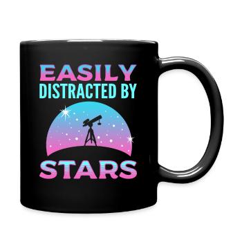 Leicht ablenkbar durch Sterne Astronomy Astronomer - Tasse einfarbig - Schwarz - Rechts