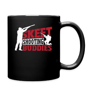 Skeet Shooting Buddies Skeet Shooter Clay Target - Full Colour Mug - black - Right