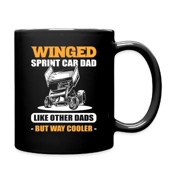Geflügelter Sprint Car Dad Sprint Car Racer - Tasse einfarbig - Schwarz - Rechts