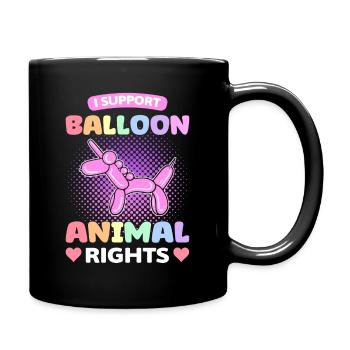 Ich unterstütze Ballon-Tierrechte Ballon-Twister - Tasse einfarbig - Schwarz - Rechts