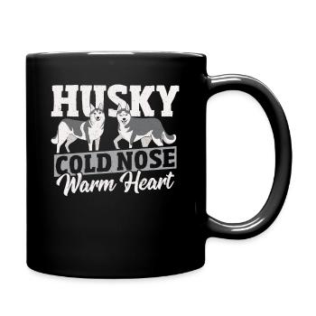 Husky Cold Nose Warm Heart Siberian Husky Dog - Full Colour Mug - black - Right