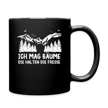Baum Wald Bäume Natur Lustiger Spruch - Tasse einfarbig - Schwarz - Rechts