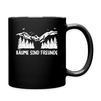 Baum Wald Bäume Natur Lustiger Spruch - Tasse einfarbig - Schwarz - Rechts