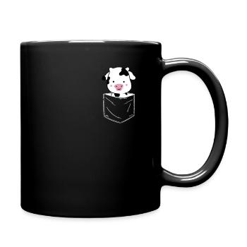 vache vaches agriculteur veau veaux bovins - Mug uni - noir - Droite