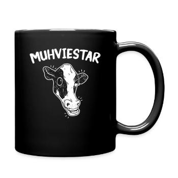 Kuh Kühe Bauer Landwirt Bauernhof Kalb Kälber Rind - Tasse einfarbig - Schwarz - Rechts