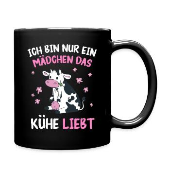Kuh Kühe Bauer Landwirt Bauernhof Kalb Kälber Rind - Tasse einfarbig - Schwarz - Rechts