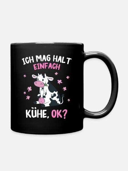 Kuh Kühe Bauer Landwirt Bauernhof Kalb Kälber Rind - Tasse einfarbig - Schwarz