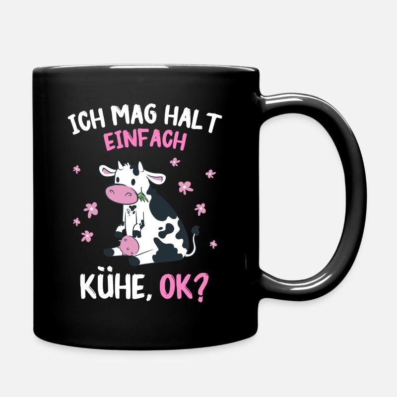Kuh Kühe Bauer Landwirt Bauernhof Kalb Kälber Rind - Tasse einfarbig - Schwarz