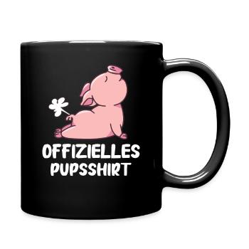 Schwein Schweine Ferkel Bauer Landwirt Sau - Tasse einfarbig - Schwarz - Rechts