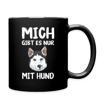 Husky Siberian Husky Hund - Tasse einfarbig - Schwarz - Rechts