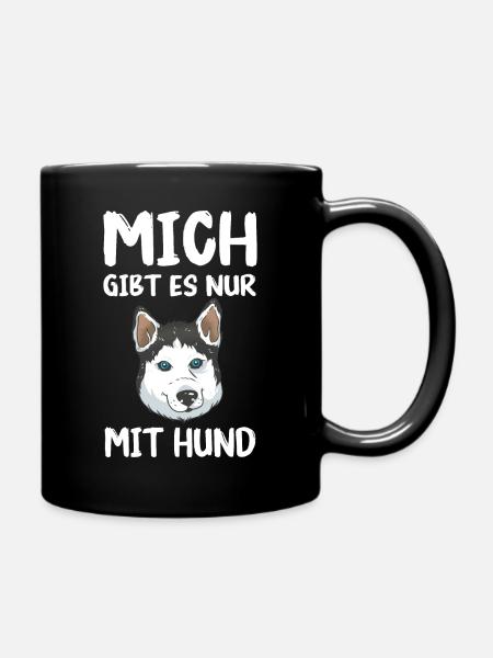 Husky Siberian Husky Hund - Tasse einfarbig - Schwarz