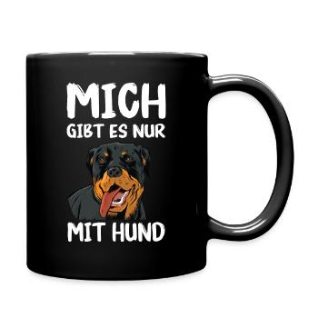 Rottweiler Hund - Tasse einfarbig - Schwarz - Rechts