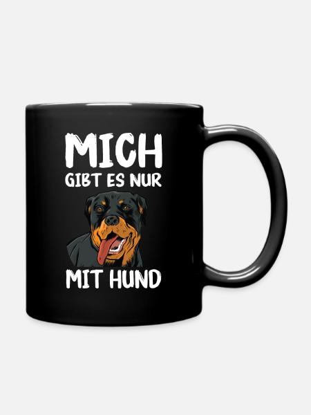 Rottweiler Hund - Tasse einfarbig - Schwarz