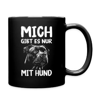 Cane Corso Italiano Hund - Tasse einfarbig - Schwarz - Rechts