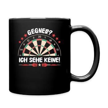 Dart Darts Dartspieler Dartsport - Tasse einfarbig - Schwarz - Rechts