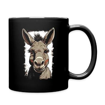 Esel Eselchen Maultier Muli - Tasse einfarbig - Schwarz - Rechts