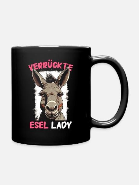 Esel Eselchen Maultier Muli - Tasse einfarbig - Schwarz