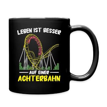 Achterbahn Freizeitpark Roller Coaster - Tasse einfarbig - Schwarz - Rechts