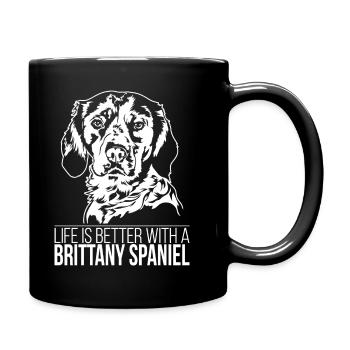 Bretagne La vie d’épagneul est meilleure Chiens Wilsigns - Mug uni - noir - Droite