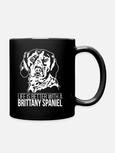 Bretagne La vie d’épagneul est meilleure Chiens Wilsigns - Mug uni - noir