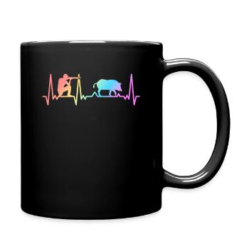 Wild boar hunter wild boar hunting forest wild boar - Full Colour Mug - black - Right