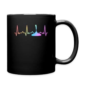 curling cur - Full Colour Mug - black - Right