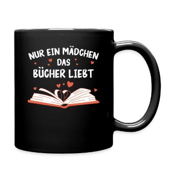 Buch Lesen Bücher Buch Nerd Bücherwurm - Tasse einfarbig - Schwarz - Rechts