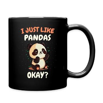 Pandabär Panda Tier Pandas - Tasse einfarbig - Schwarz - Rechts