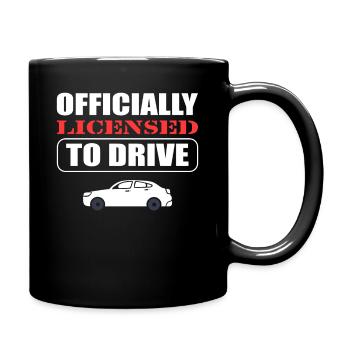 Officially Licensed To Drive New Driver License - Full Colour Mug - black - Right