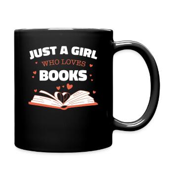 Bücher Buch lesen Bücherei Bibliothek Bücherwurm - Tasse einfarbig - Schwarz - Rechts