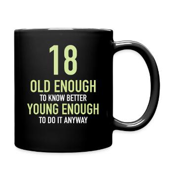 Gift 18 years birthday boy or girl - Full Colour Mug - black - Right