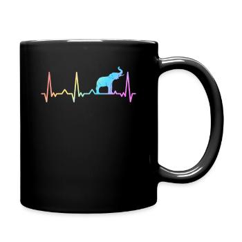 Elefant Tier Elefanten Zoo - Tasse einfarbig - Schwarz - Rechts