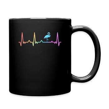 Flamingo Tier Rosa - Tasse einfarbig - Schwarz - Rechts