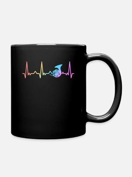 French Horn Instrument - Tasse einfarbig - Schwarz