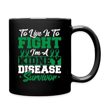Vivre, c’est se battre Je suis un survivant de la - Mug uni - noir - Droite