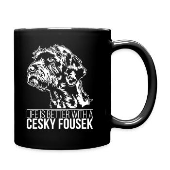 Cesky Fousek la vie est meilleure Dog Wilsigns - Mug uni - noir - Droite