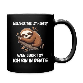 Ruhestand Rentner Rente Pension Renteneintritt - Tasse einfarbig - Schwarz - Rechts