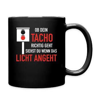 V8 Motor 8 Zylinder Hubraum Auto Tuning Tuner - Tasse einfarbig - Schwarz - Rechts