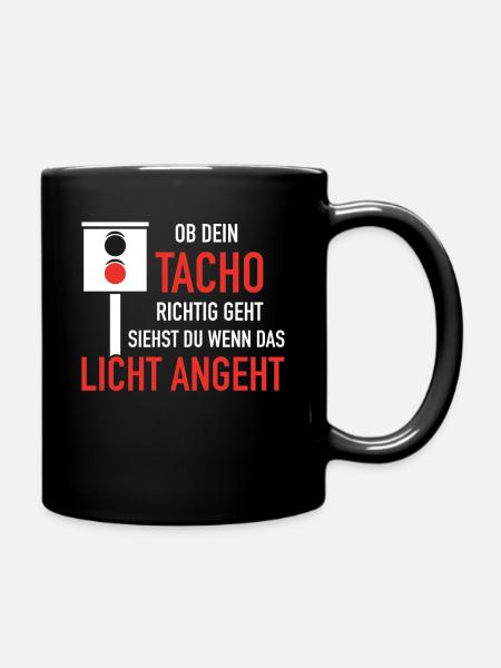 V8 Motor 8 Zylinder Hubraum Auto Tuning Tuner - Tasse einfarbig - Schwarz