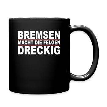 V8 Motor 8 Zylinder Hubraum Auto Tuning Tuner - Tasse einfarbig - Schwarz - Rechts