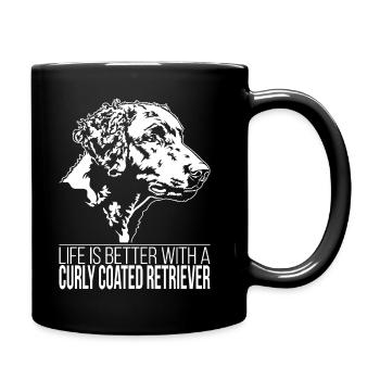 La vie de Curly Coated Retriever est meilleure Wilsigns - Mug uni - noir - Droite
